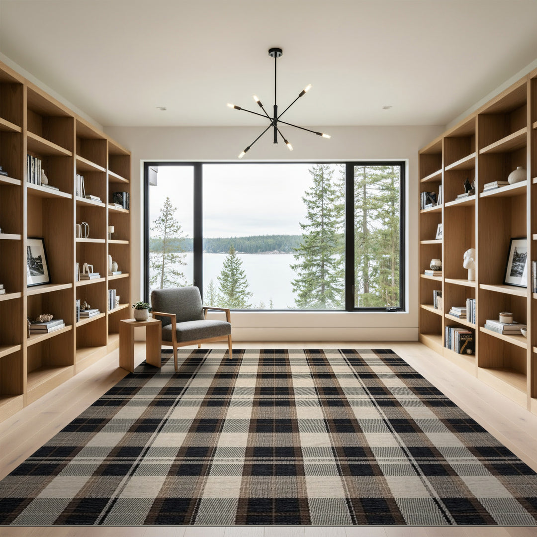 Black and White Buffalo Plaid Area Rug