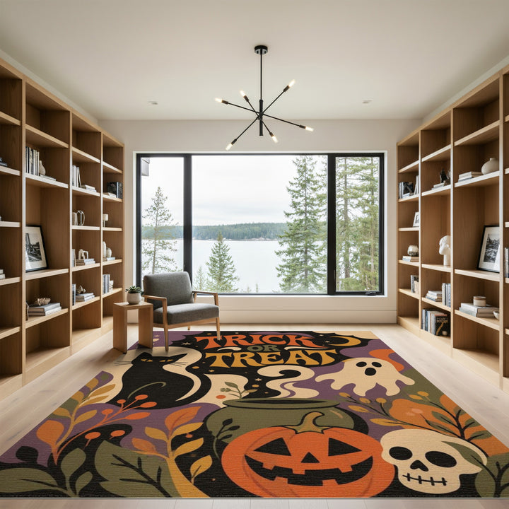 Kids Cartoon Trick or Treat Halloween Area Rug
