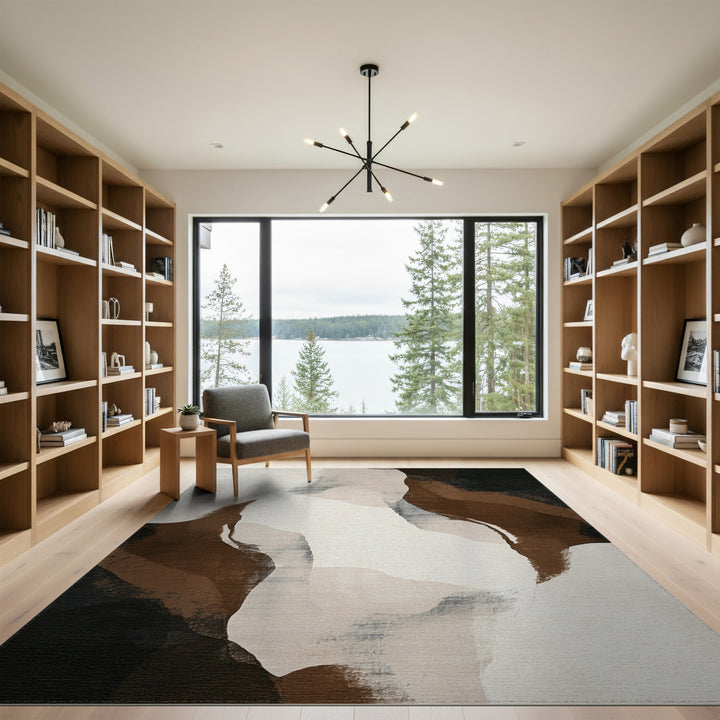 Abstract Brown Area Rug