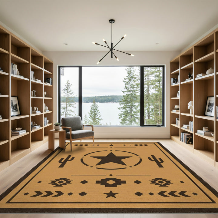 Southwestern Star Cactus Area Rug