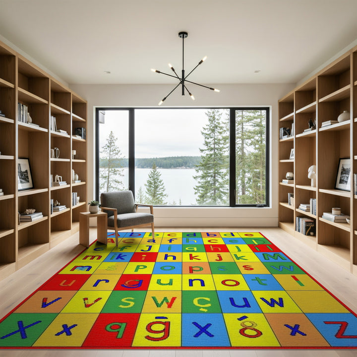 Multi-color and Patterns Colorful Alphabet Kids Area Rug