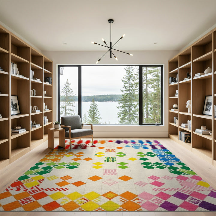 Vibrant Multi-Color Geometric Area Rug