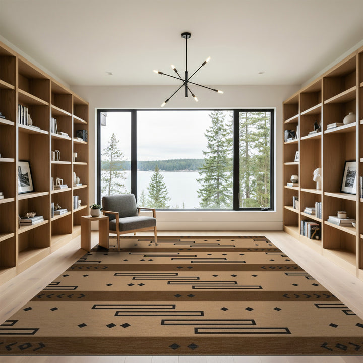 Heritage Brown Tan Tribal Area Rug