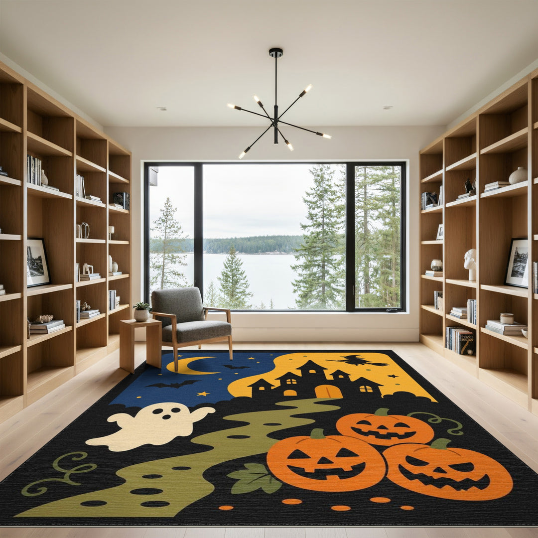 Halloween Haunted Castle Kids Area Rug