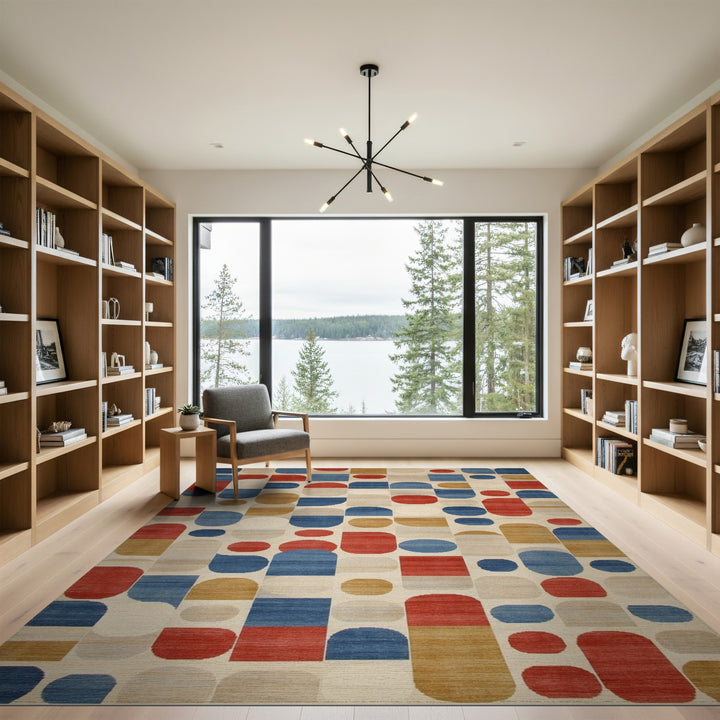 Modern Geometric Multi-Color and Patterns Area Rug