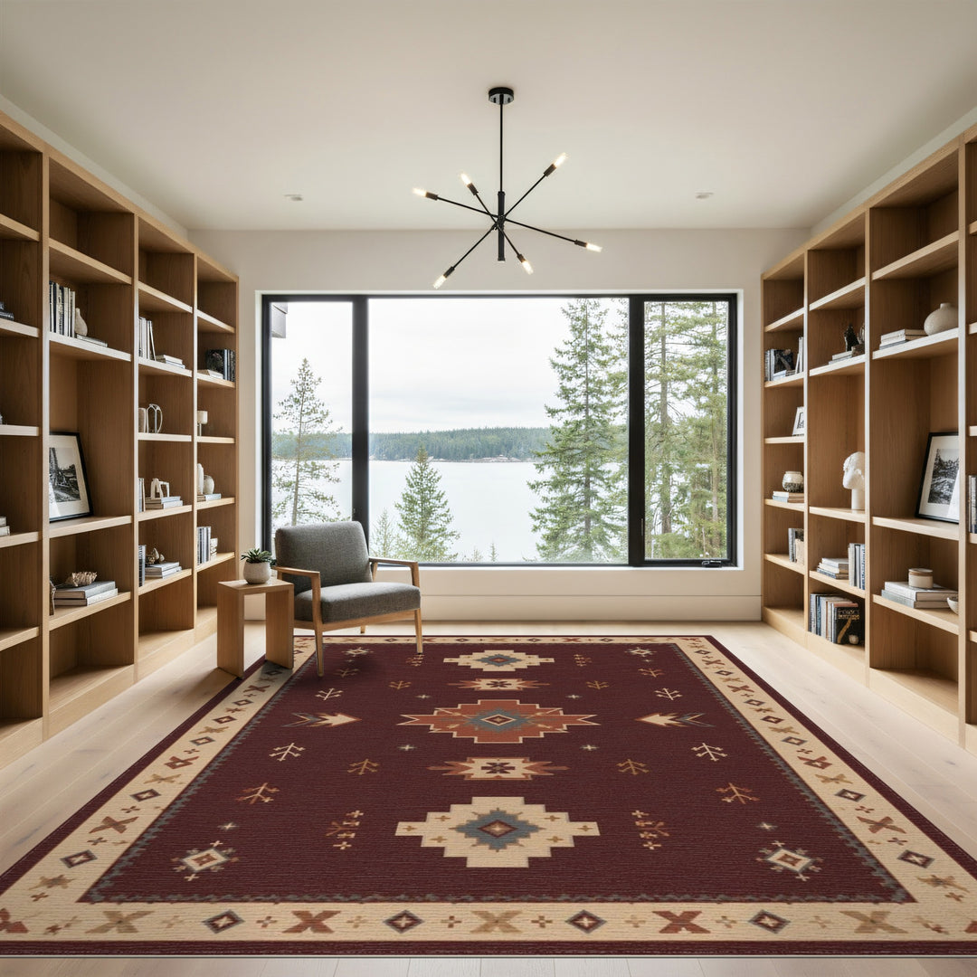 Heritage Tribal Red Tribal Geometric Area Rug