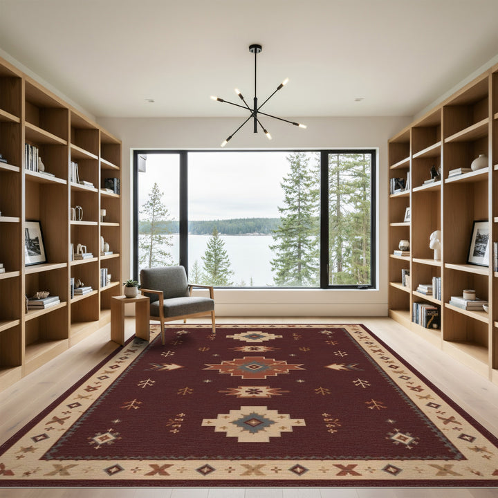 Heritage Tribal Red Tribal Geometric Area Rug