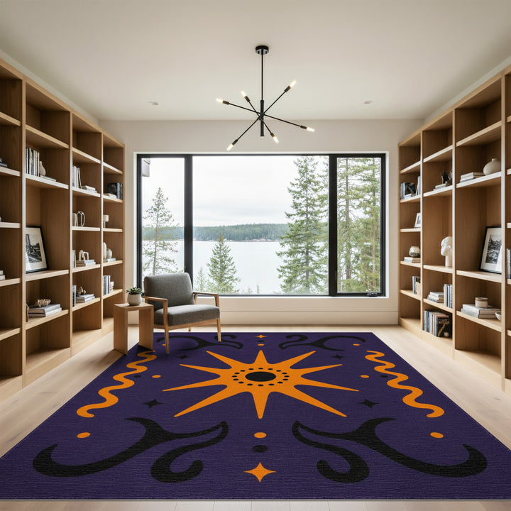 Purple Celestial Starburst Area Rug