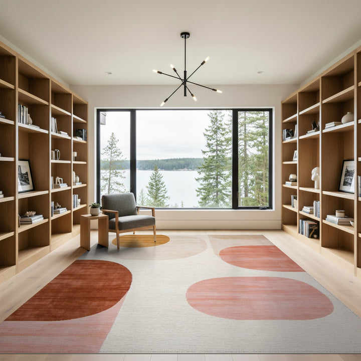 Abstract Brown Shapes Area Rug