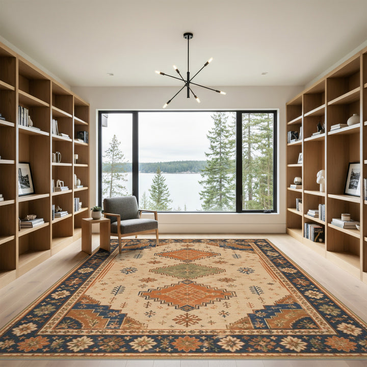 ODIKA Beige Heritage Tribal Area Rug