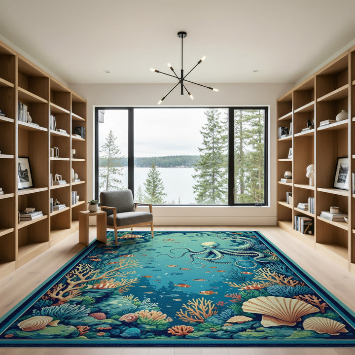 Octopus Reef Washable Area Rug