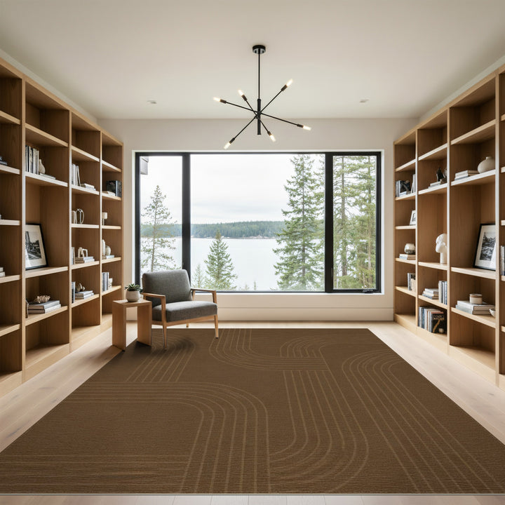Geometric Modern Arch Brown Geometric Arch Area Rug