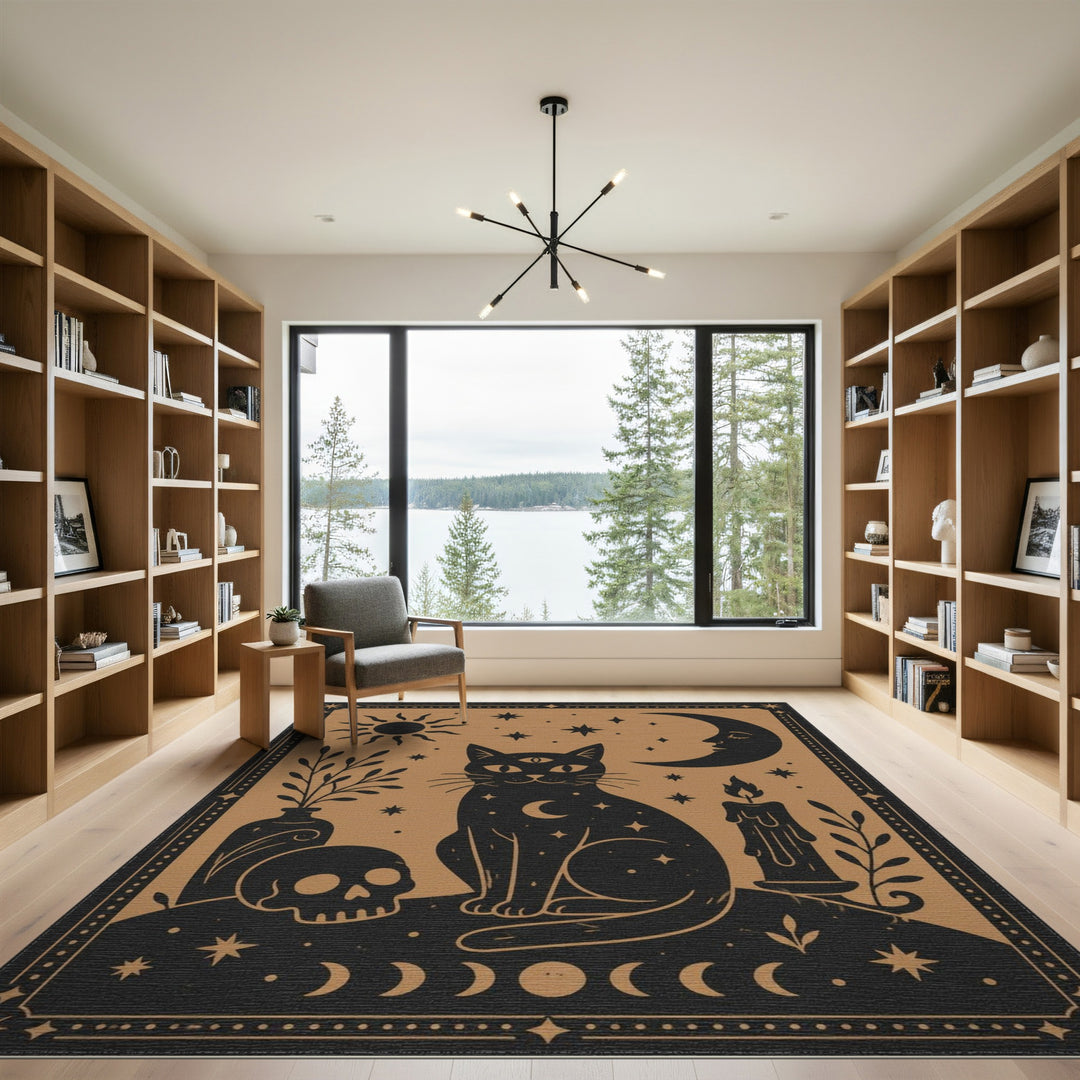 Mystical Three-Eyed Cat Area Rug