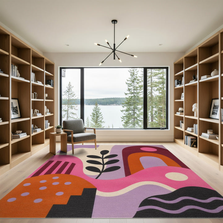 Vibrant Abstract Geometric Area Rug