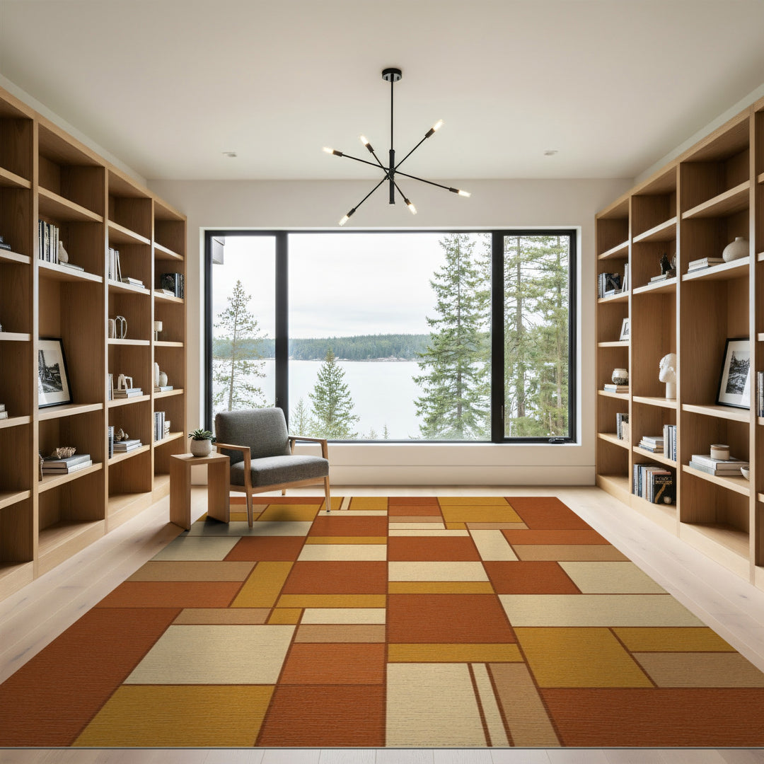 Geometric Brown Area Rug