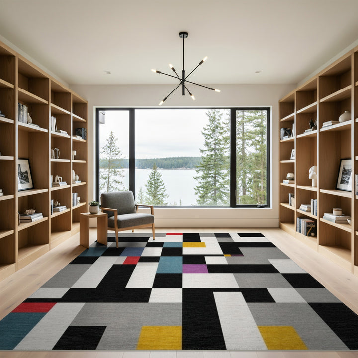 Bold Geometric Multi-Color Area Rug
