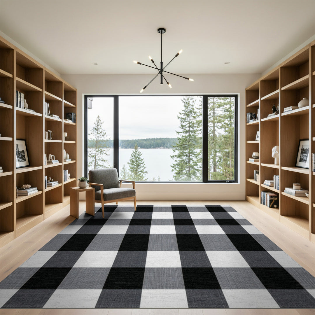 Black and White Checkered Black White Checkered Area Rug