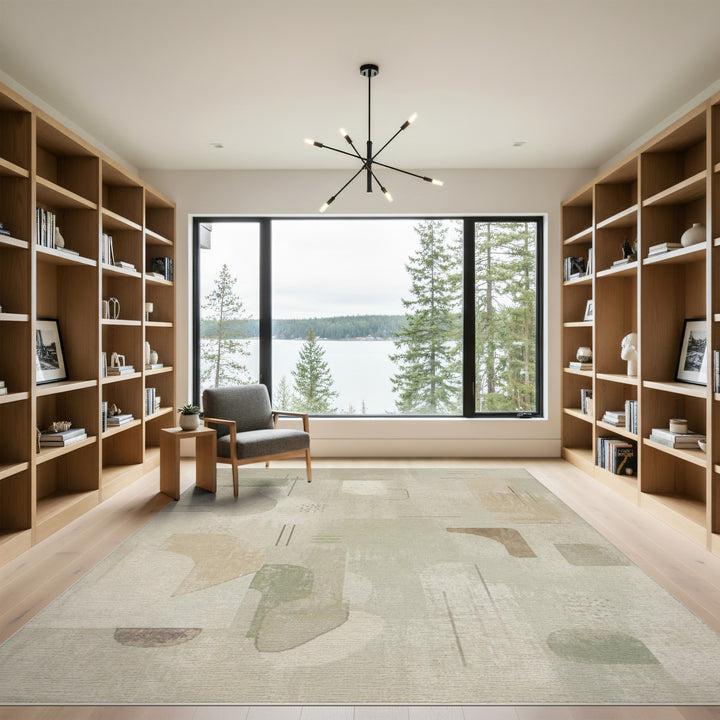 Neutral Abstract Shapes Area Rug