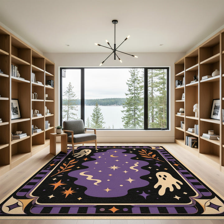 Purple Ghost Celestial Kids Area Rug