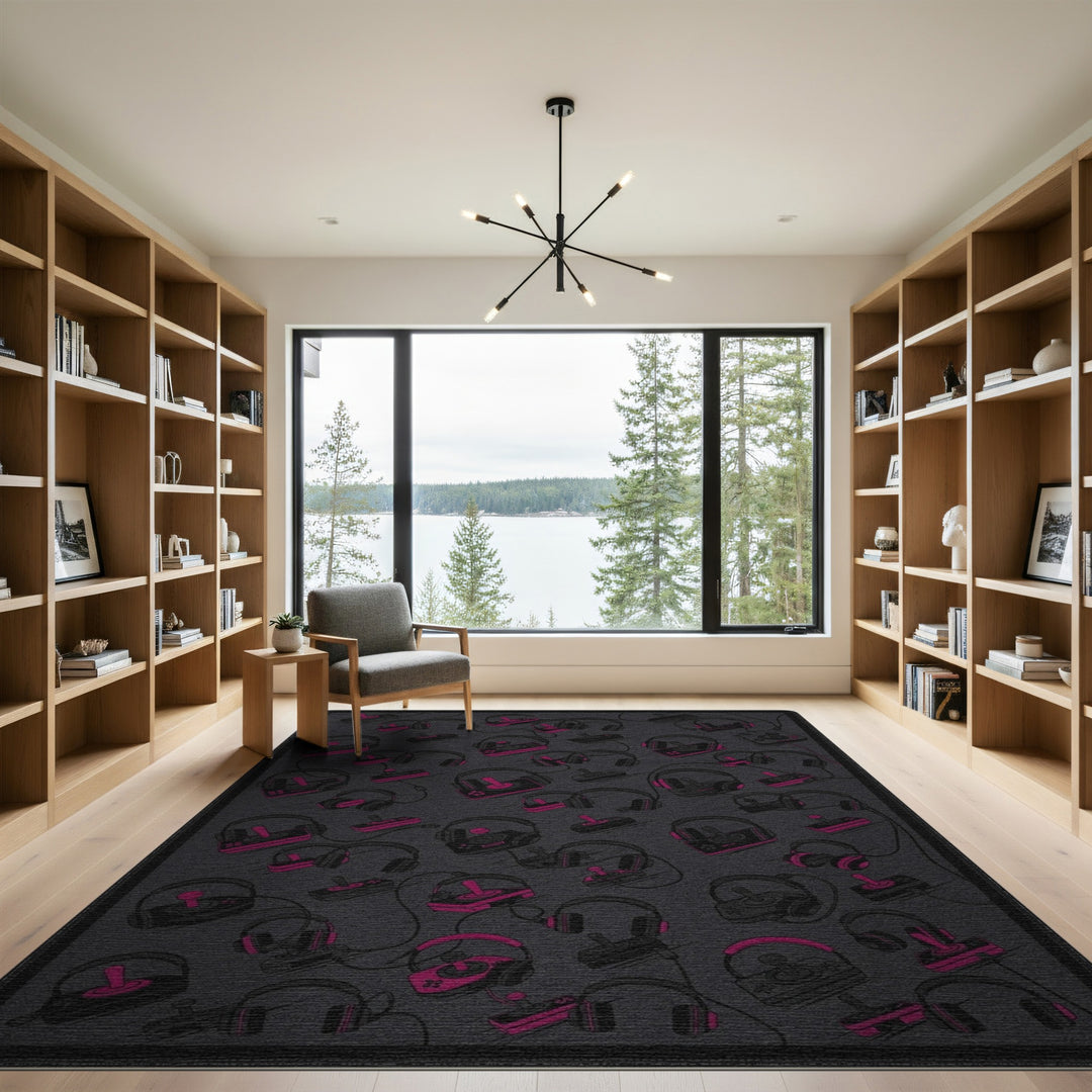 Pink Gaming Controllers Area Rug