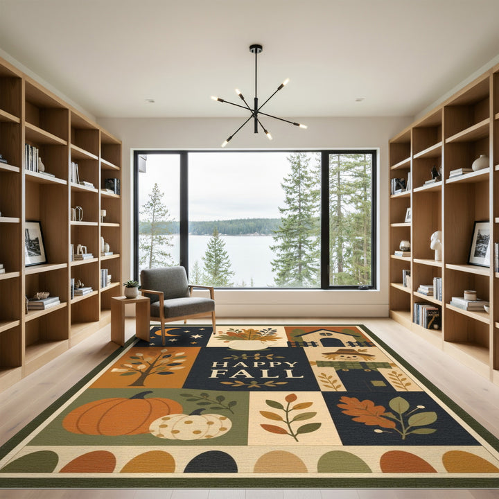 Happy Fall Patchwork Area Rug