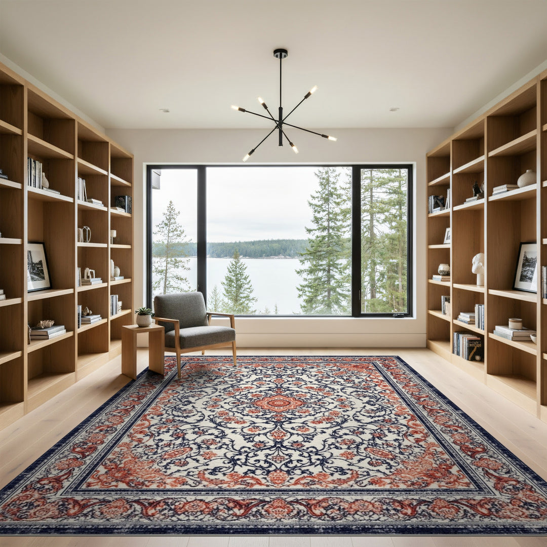 Red Persian Medallion Area Rug