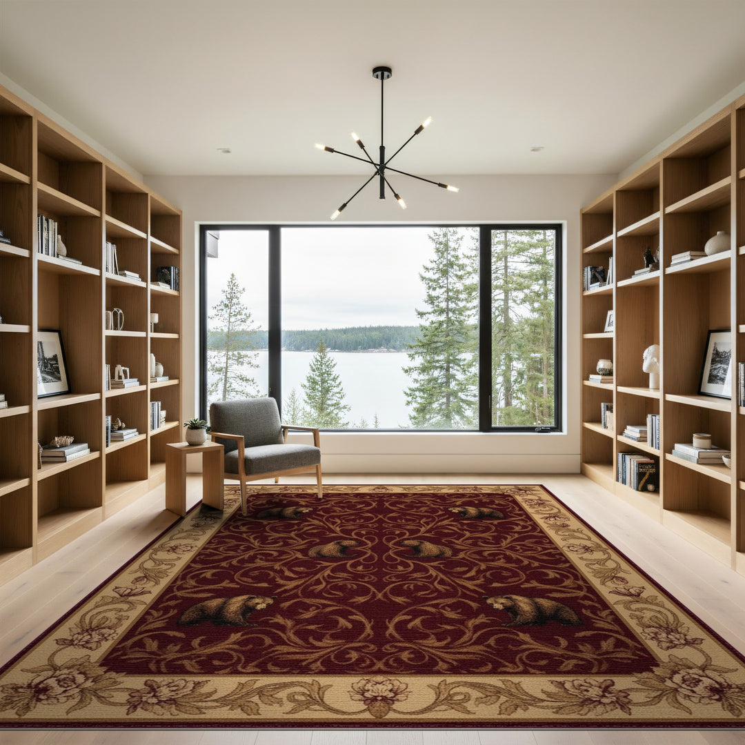 Rustic Red Bear Area Rug