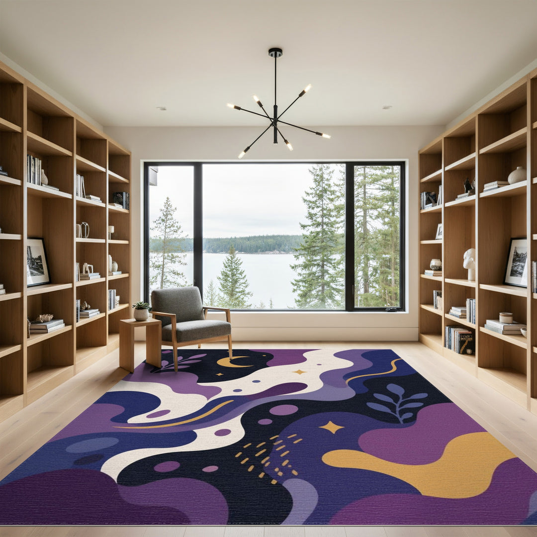 Abstract Area Purple Celestial Abstract Area Rug