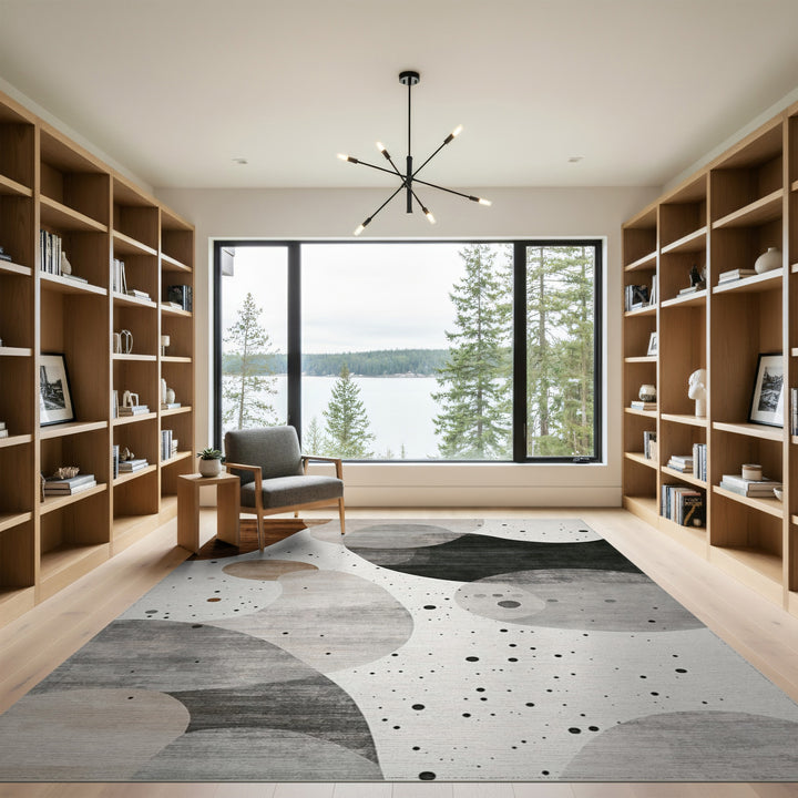 Abstract Brown Blob Area Rug