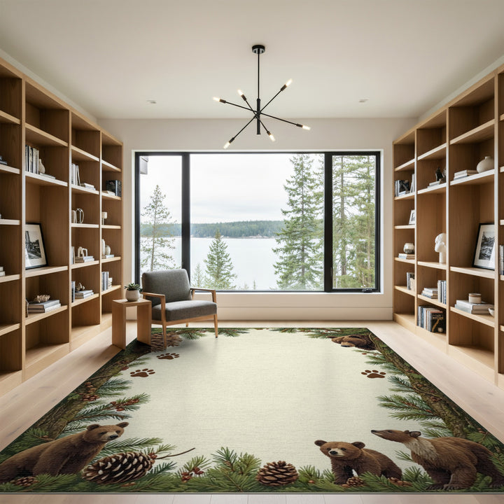 Bear Woodland Area Rug