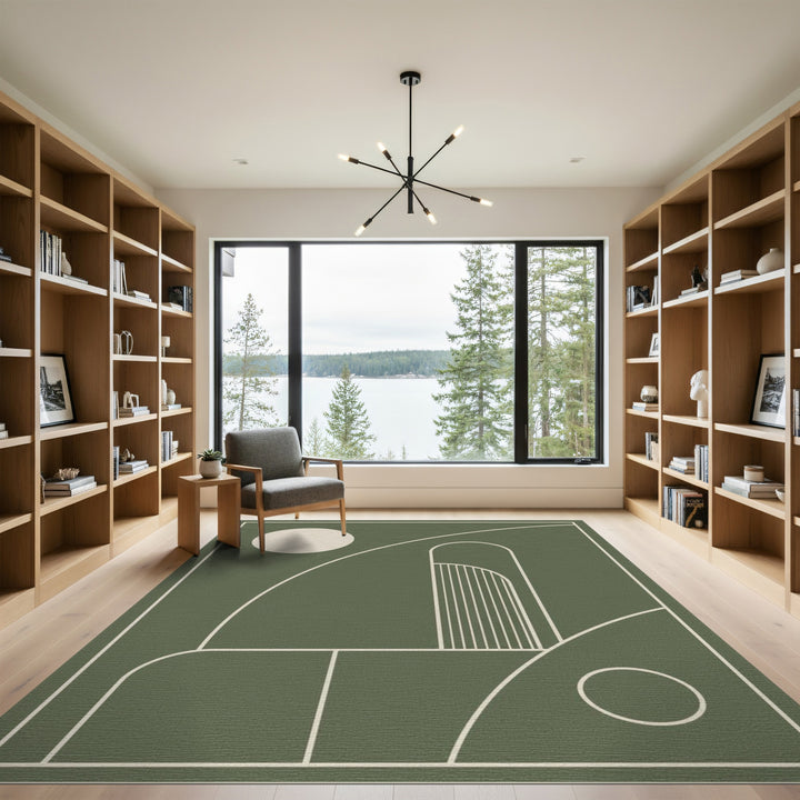 Arch Green Geometric Arch Area Rug