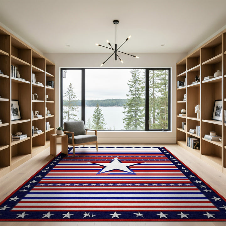 Patriotic Central Star Area Rug