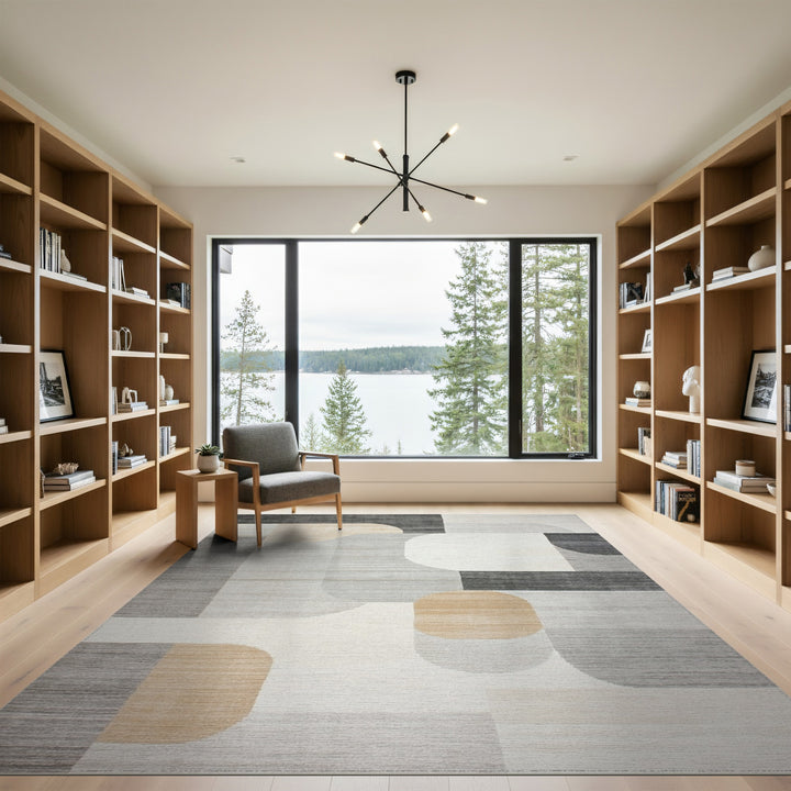 Modern Grey Geometric Area Rug
