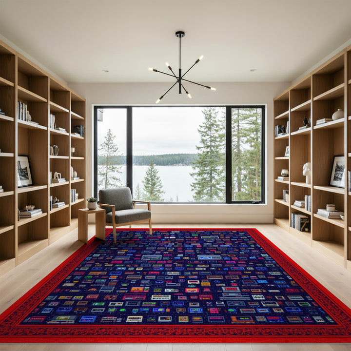 Retro Pixel Tech Washable Area Rug