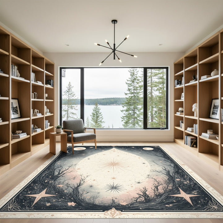 Celestial Starburst Teardrop Boho Area Rug