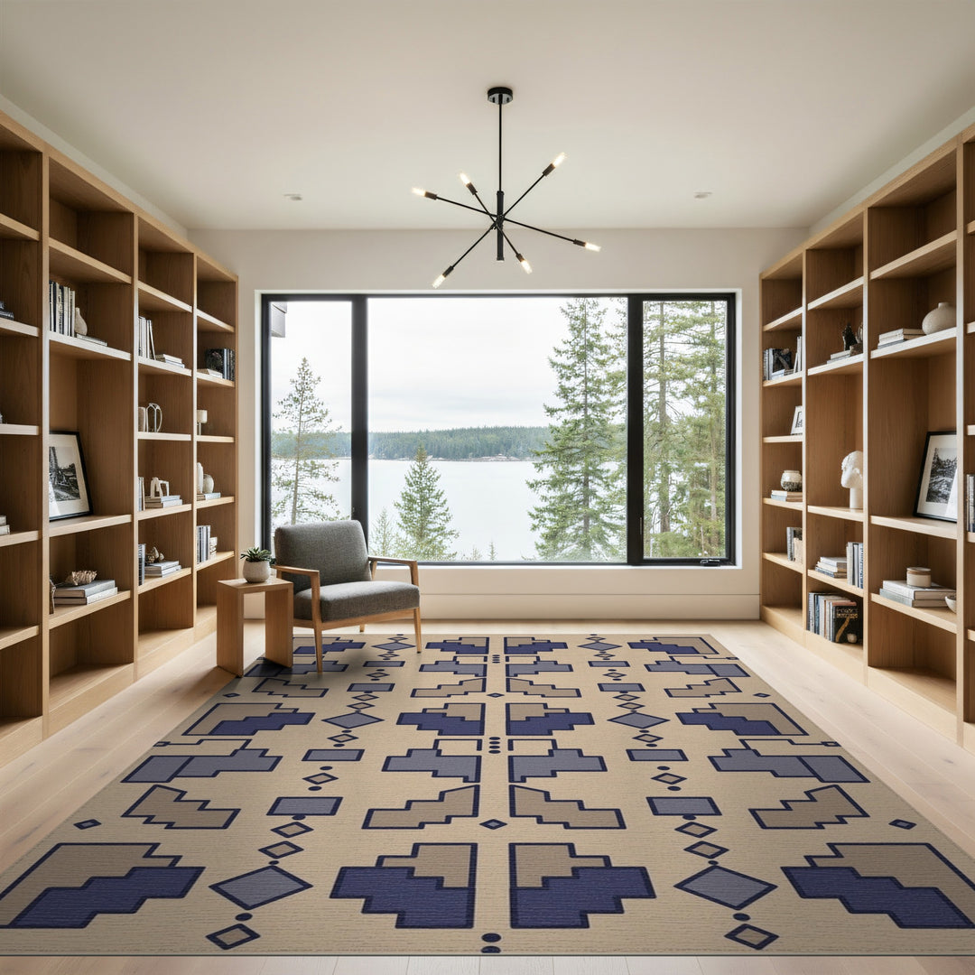 Modern Geometric Beige Area Rug