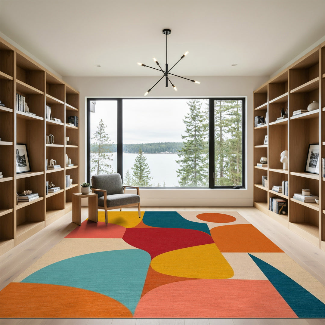 Abstract Area Vivid Multi-Color Abstract Area Rug