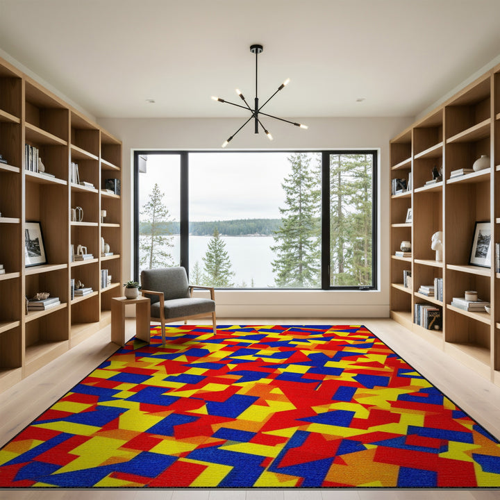 Vibrant Geometric Multi-Color Area Rug