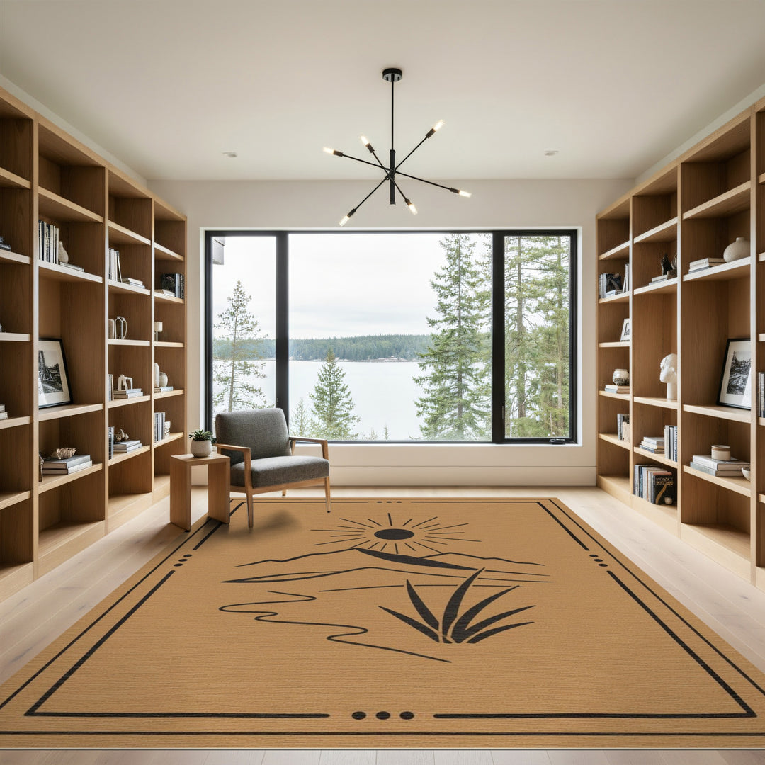 Southwestern Mountain Sun Area Rug