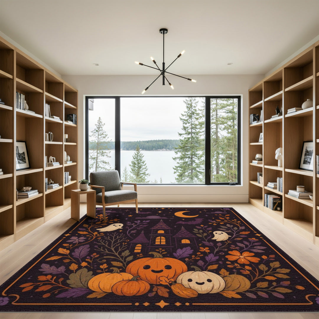 Cute Halloween Ghosts Pumpkin Kids Area Rug