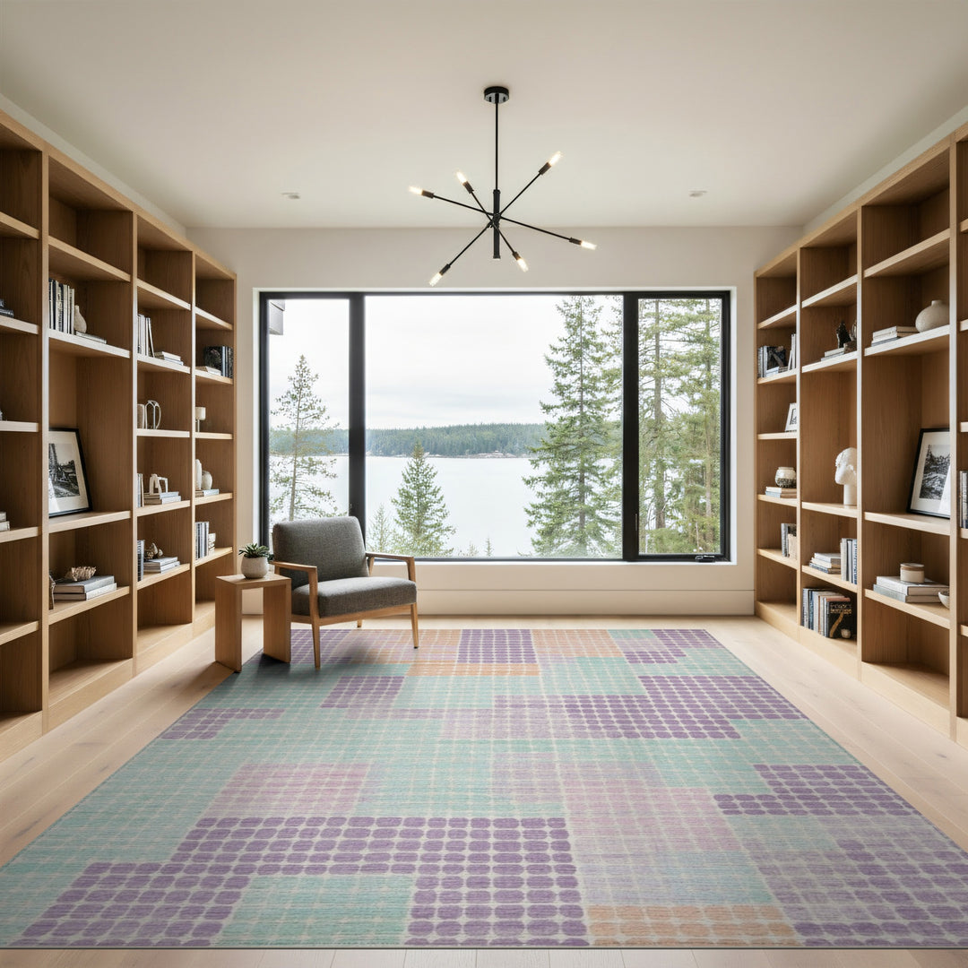 Soft Pastel Geometric Dot Area Rug