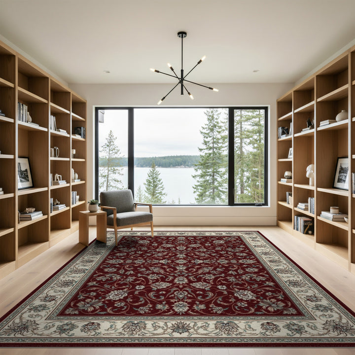 Red Floral Persian Area Rug