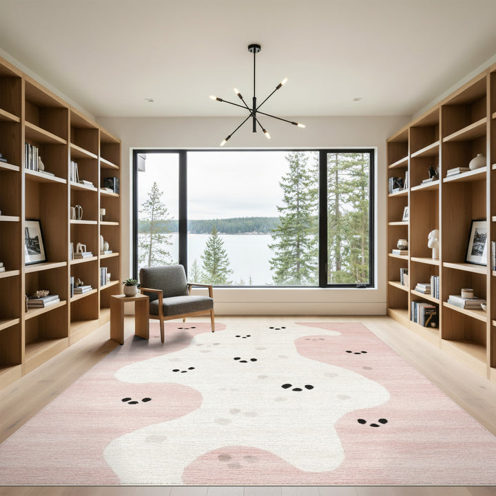 Pink Abstract Dot Area Rug