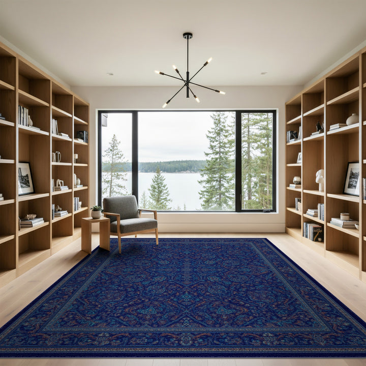 Blue Teal Traditional Persian Area Rug