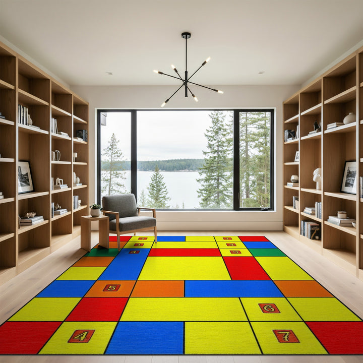 Multi-Color Geometric Kids Area Rug