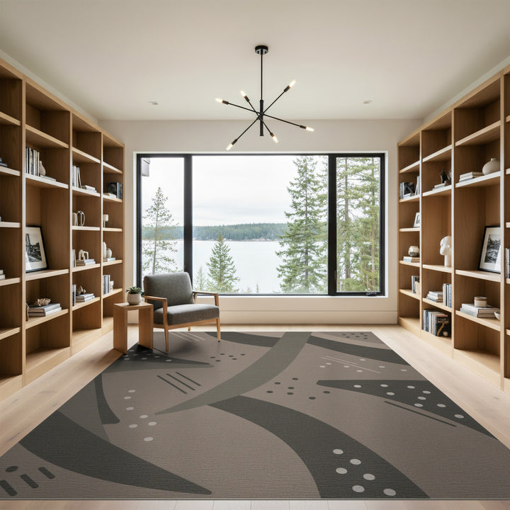 Abstract Neutral Area Rug