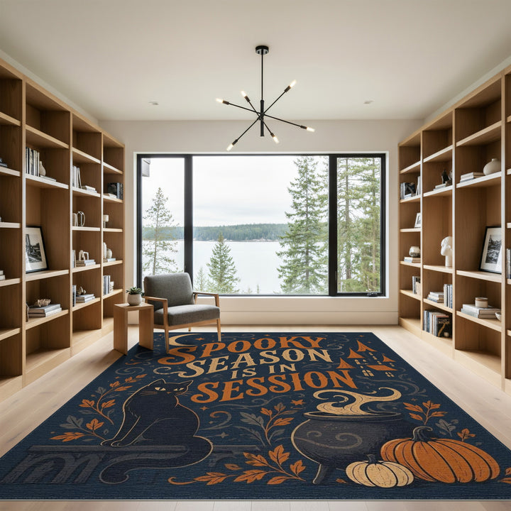 Spooky Season Black Cat Area Rug