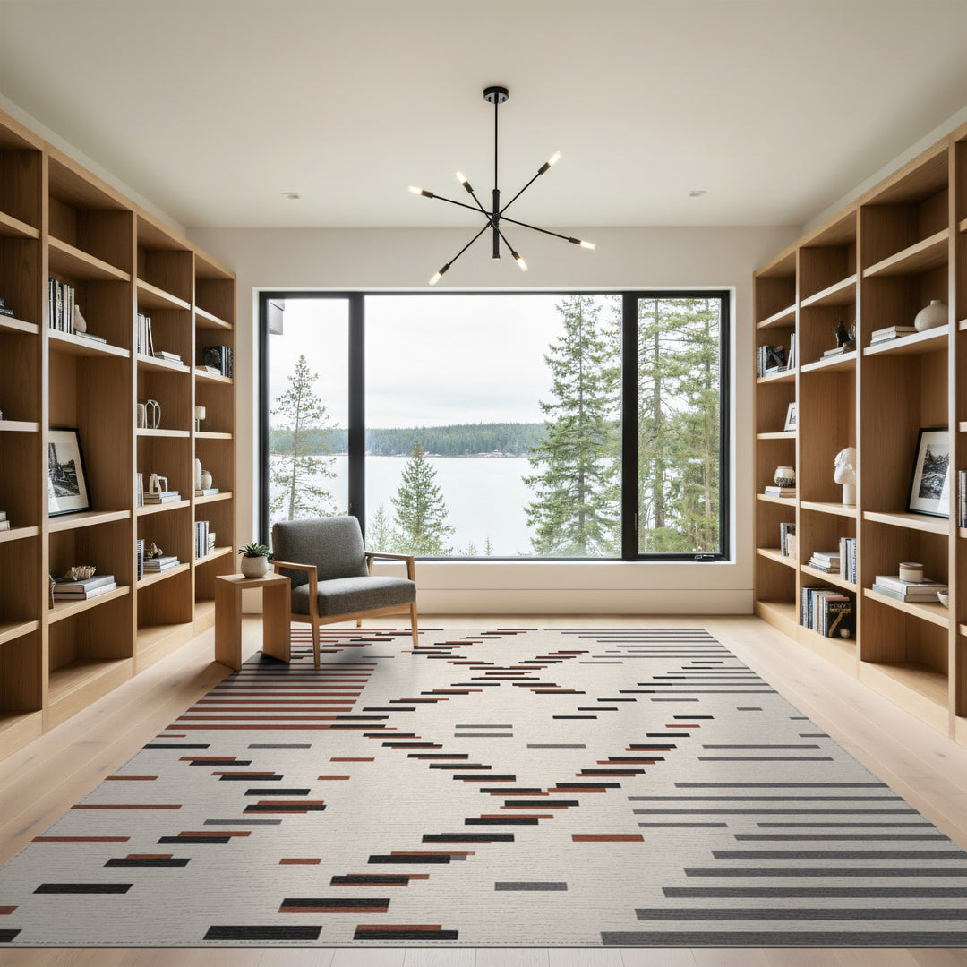 Brown Geometric Area Rug