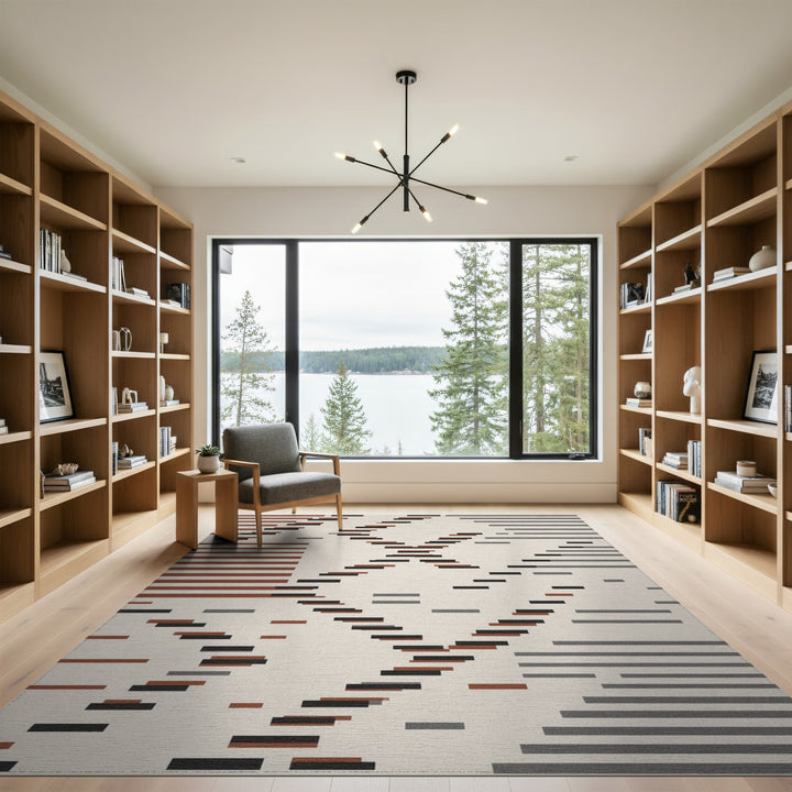 Brown Geometric Area Rug