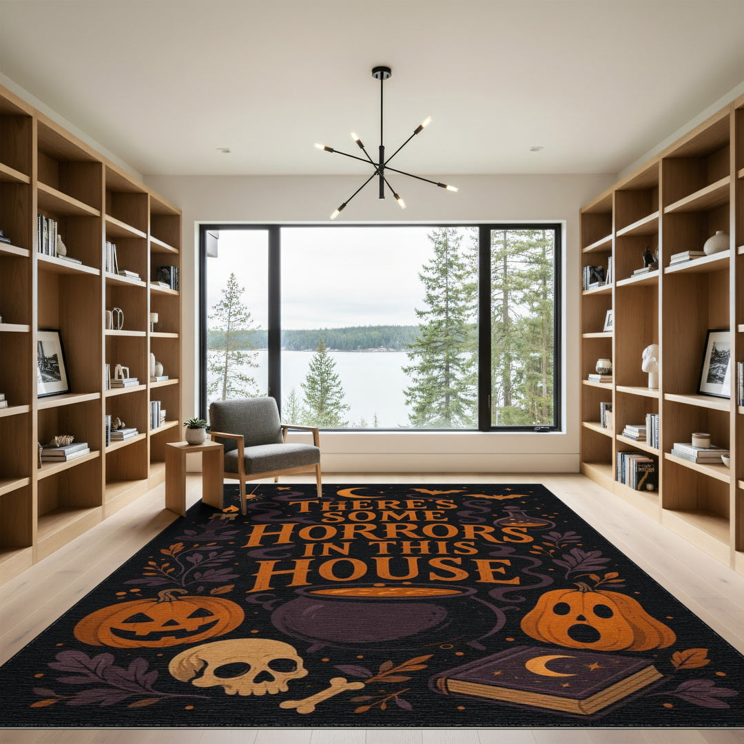 Horrors In This House Halloween Area Rug